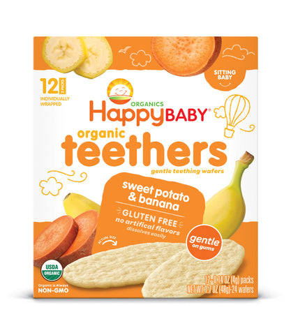 Happy Baby Teethers Teething Wafers Sweet Potato & Banana (6x1.7 OZ)