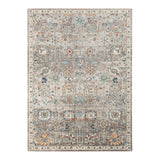 2' X 3' Blue and Orange Floral Stain Resistant Indoor Outdoor Area Rug