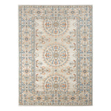 5' X 7' Blue and Orange Medallion Stain Resistant Indoor Outdoor Area Rug