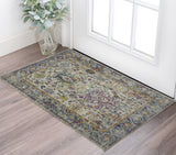 2' X 3' Gray Blue And Purple Area Rug