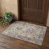 2' X 3' Gray Blue And Purple Area Rug