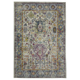 5' X 7' Gray Floral Power Loom Area Rug
