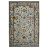 5' X 7' Gray Rust And Blue Area Rug
