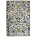 3' X 5' Blue Gray And Orange Abstract Distressed Area Rug