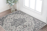 3' X 4' Gray And Dark Gray Medallion Distressed Area Rug