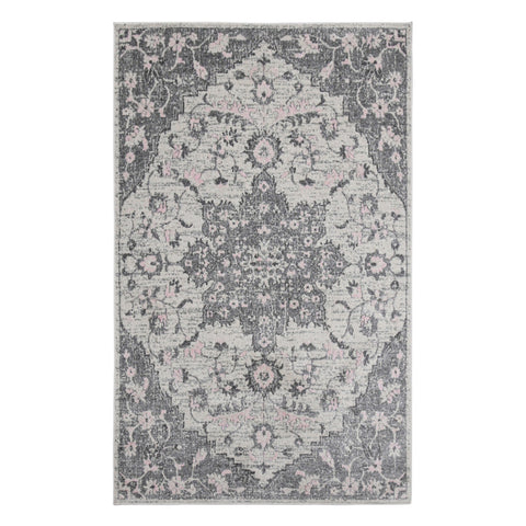 5' X 7' Gray And Dark Gray Area Rug