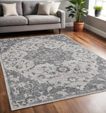 5' X 7' Gray And Dark Gray Area Rug