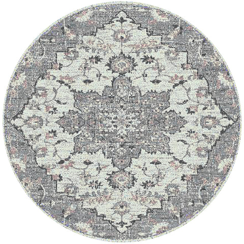 8' X 8' Gray And Dark Gray Area Rug