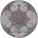 8' X 8' Pink Gray And Blue Area Rug