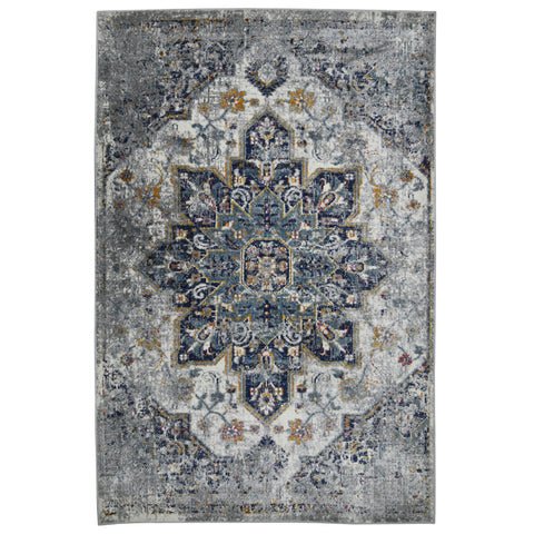 2' X 3' Gray Blue And Brown Area Rug