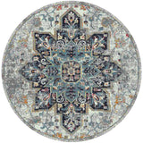8' X 8' Gray Blue And Brown Area Rug
