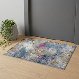 2' X 3' Blue Gray And Purple Area Rug