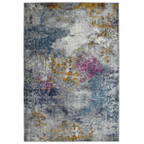 5' X 7' Blue Gray And Purple Area Rug