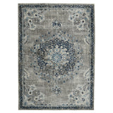 2' X 3' Teal Gray And Ivory Area Rug
