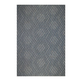 6' X 9' Gray and Blue Geometric Stain Resistant Indoor Outdoor Area Rug