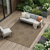 8' X 10' Beige Geometric Stain Resistant Indoor Outdoor Area Rug