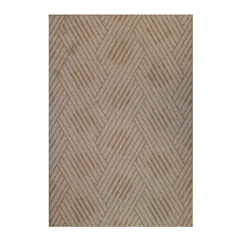 5' X 8' Beige Geometric Stain Resistant Indoor Outdoor Area Rug