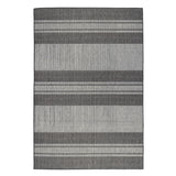 5' X 8' Blue and Gray Striped Stain Resistant Indoor Outdoor Area Rug