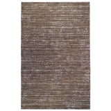 6' X 9' Brown and Ivory Striped Stain Resistant Indoor Outdoor Area Rug