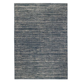 2' X 3' Gray and Blue Striped Stain Resistant Indoor Outdoor Area Rug