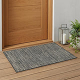 2' X 3' Brown and Ivory Striped Stain Resistant Indoor Outdoor Area Rug