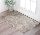 2' X 3' Gray And Ivory Abstract Area Rug