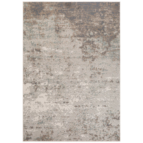 5' X 8' Gray And Ivory Abstract Area Rug