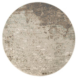 8' Gray And Ivory Abstract Round Rug