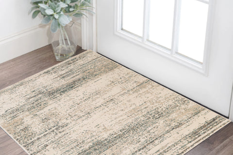 2' X 3' Ivory And Gray Abstract Area Rug