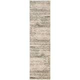 10' Gray and Ivory Abstract Power Loom Runner Rug