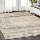 5' X 8' Ivory And Gray Abstract Area Rug