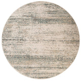 8' Ivory And Gray Abstract Round Rug