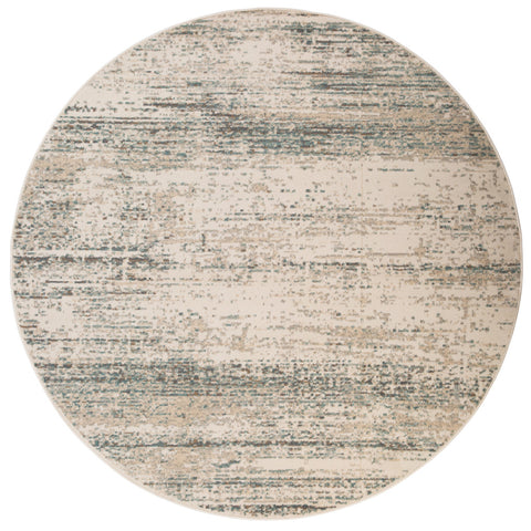 8' Ivory And Gray Abstract Round Rug