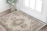 2' X 3' Gray And Beige Medallion Area Rug