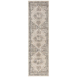 10' Gray and Light Beige Medallion Power Loom Runner Rug