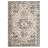 6' X 9' Gray And Beige Medallion Area Rug