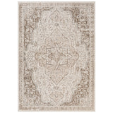 2' X 3' Cream And Brown Medallion Area Rug