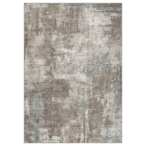 2' X 3' Ivory Brown And Green Abstract Area Rug