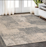 5' X 8' Gray And Sand Abstract Area Rug