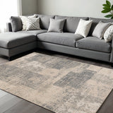 6' X 9' Gray And Sand Abstract Area Rug