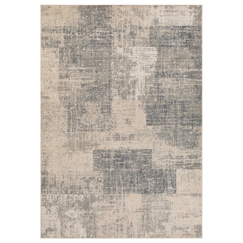 6' X 9' Gray And Sand Abstract Area Rug