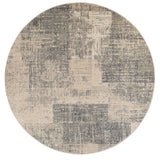 8' Gray And Sand Abstract Round Rug