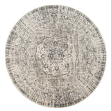8' Gray And Ivory Medallion Round Rug