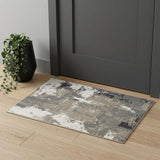 2' X 3' Ivory Black and Gray Abstract Power Loom Area Rug