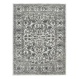 10' Gray and Dark Gray Floral Power Loom Runner Rug