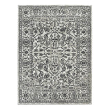 8' X 10' Ivory Gray And Dark Gray Floral Area Rug