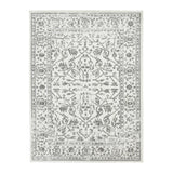 10' Gray and Light Gray Floral Power Loom Runner Rug