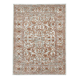 2' X 3' Ivory Gray And Rust Floral Area Rug