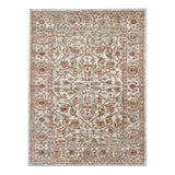 10' Rust and Gray Floral Power Loom Runner Rug