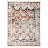 8' X 10' Beige Rust and Navy Floral Medallion Power Loom Area Rug